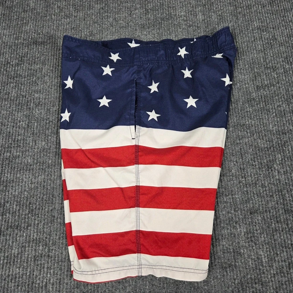 Bioworld Mens American Flag Board Shorts‎ USA Stars Stripes Swim Trunks 2XL